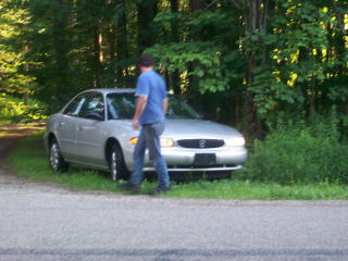 Larry preparing a car for display
